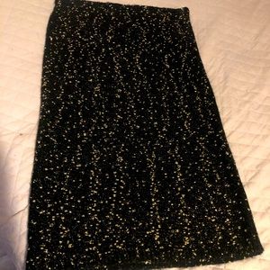 Black gold shimmer sweater skirt